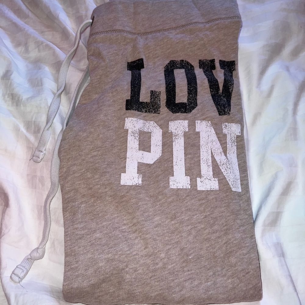 Pink Victoria’s Secret Beige Sweatpants XS